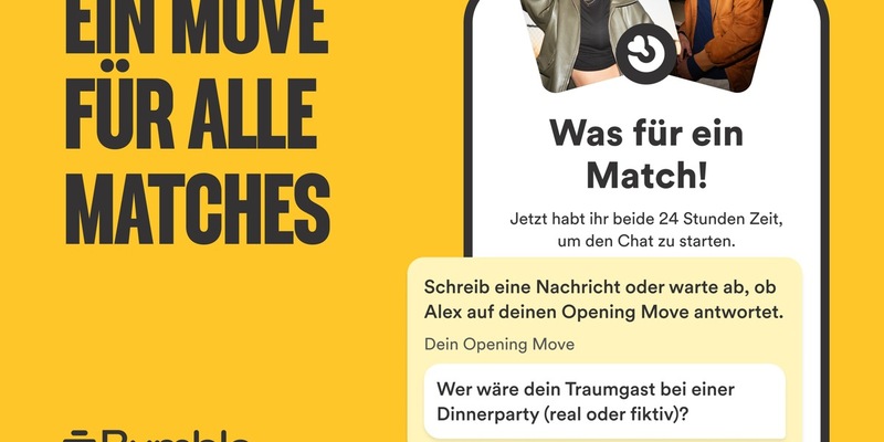Bumble eröffnet Frauen mehr Möglichkeiten, den ersten Schritt zu machen - Foto: presseportal.de