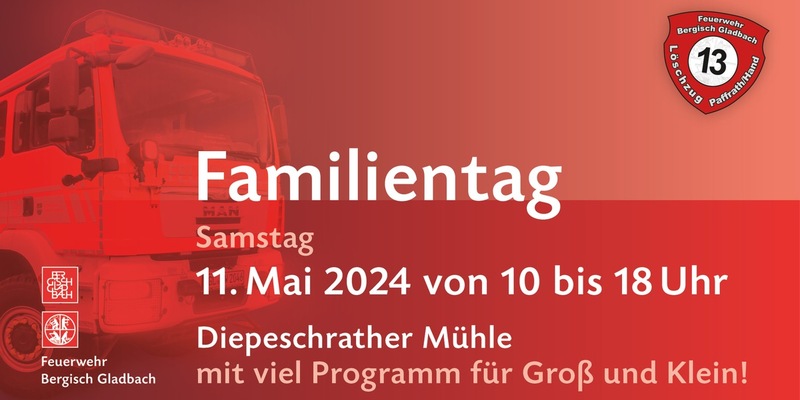 FW-GL: Familientag der Feuerwehr Bergisch Gladbach am 11. Mai 2024 - Foto: presseportal.de