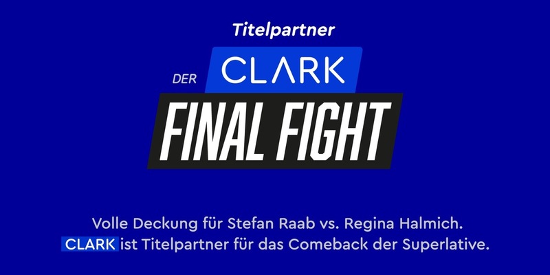 DER CLARK FINAL FIGHT: CLARK wird Titelpartner der TV-Sensation zwischen Stefan Raab und Regina Halmich - Foto: CLARK 2024 / Weiterer Text über ots und www.presseportal.de/nr/139186 / Die Verwendung dieses Bildes für redaktionelle Zwecke ist unter Beachtung aller mitgeteilten Nutzungsbedingungen zulässig und dann auch honorarfrei. Veröffentlichung ausschließlich mi