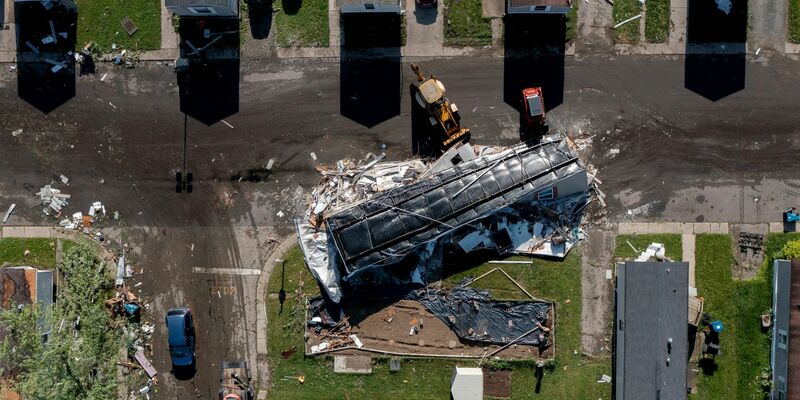 Im US-Bundesstaat Michigan hat ein Tornado Spuren hinterlassen. - Foto: Neil Blake/The Grand Rapids Press/AP/dpa