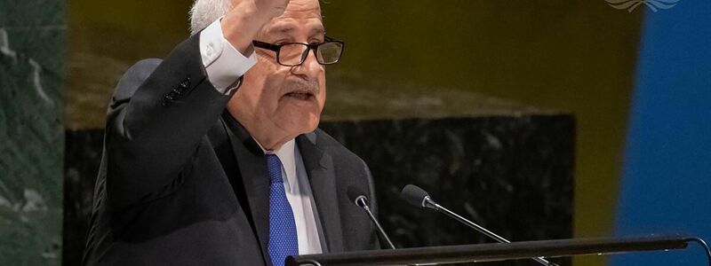 Der palästinensische Botschafter Riad Mansur bei der Vollversammlung der Vereinten Nationen in New York. - Foto: Manuel Elias/UN Photo/dpa