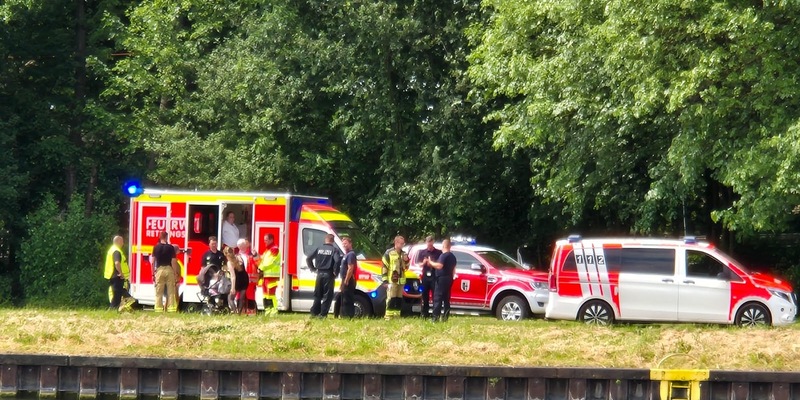 FW Datteln: Beinahe Badeunfall im Kanal sorgt für Großeinsatz - Foto: presseportal.de