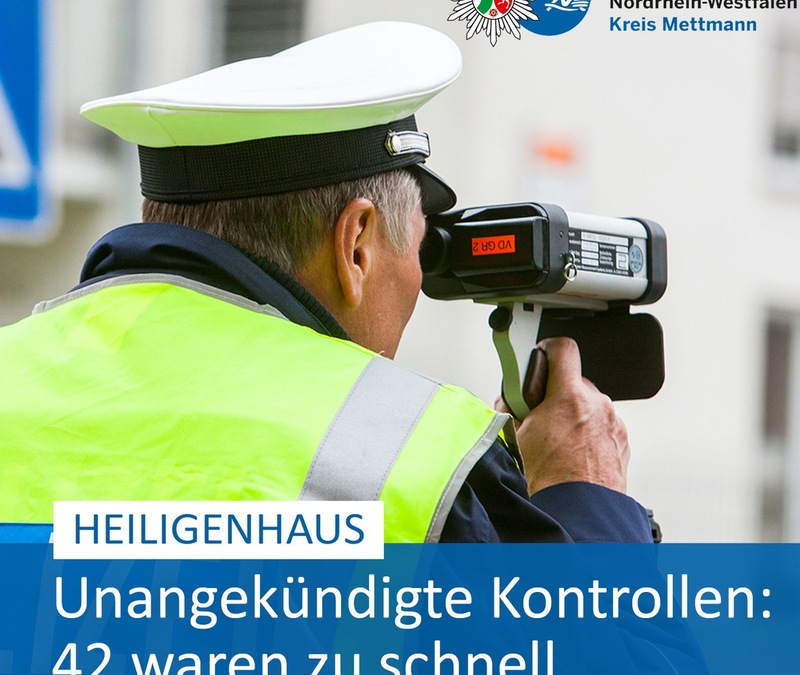 POL-ME: Unangekündigte Geschwindigkeitskontrollen: 42 waren zu schnell unterwegs - Heiligenhaus - 2405052 - Foto: presseportal.de