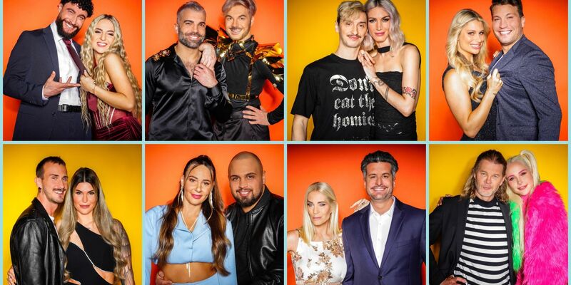 Diese Paare sind 2024 in der RTL-Show «Das Sommerhaus der Stars - Kampf der Promipaare» dabei: oben v.l. Influencer Umut Tekin und Emma Fernlund, Rafi Rachek und Reality-Icon Sam Dylan, Model und Influencerin Tessa Bergmeier und Freund Jakob, Vanessa Schmitt und Raúl Richter - unten v.l. Reality-Personality Gloria Glumac und Freund Michael, TV-Sternchen Alessia Herren und Partner Can, Designerin Sarah Kern und Tobias Pankow, Model Theresia Fischer und Stefan Kleiser. - Foto: Stefan Gregorowius/RTL/dpa