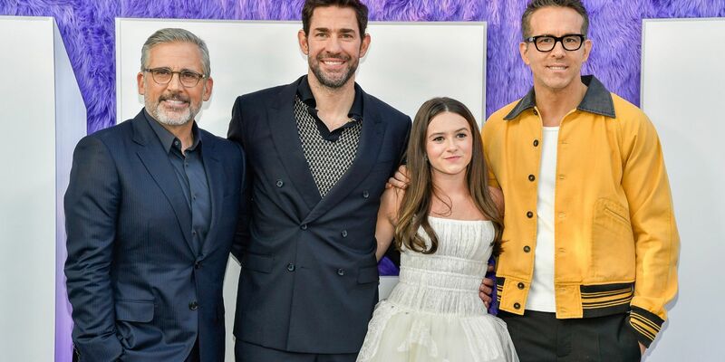 Steve Carell (l-r) John Krasinski, Cailey Fleming und Ryan Reynolds bei der Premiere von «IF: Imaginäre Freunde» in New York. - Foto: Evan Agostini/Invision via AP/dpa