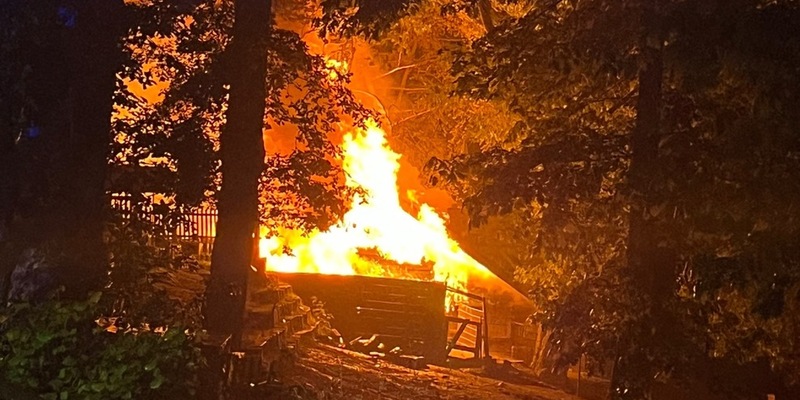 POL-AC: Feuer zerstört Lagerhaus im Alsdorfer Tierpark - Foto: presseportal.de
