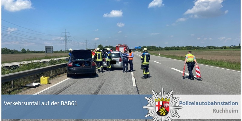 POL-PDNW: Polizeiautobahnstation Ruchheim - Fahrer unter Betäubungsmitteleinfluss verursacht Verkehrsunfall auf A61 mit fünf Leichtverletzten - Foto: presseportal.de