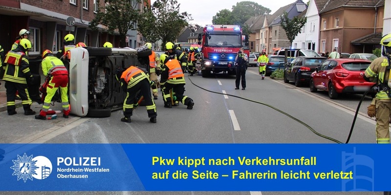 POL-OB: Pkw kippt nach Verkehrsunfall auf die Seite - Fahrerin leicht verletzt - Foto: presseportal.de