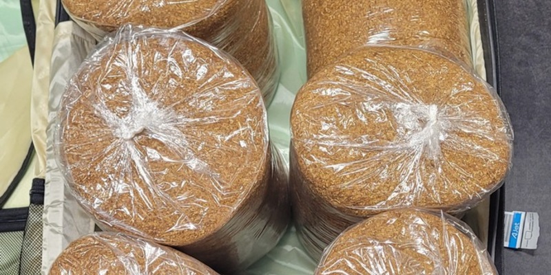 HZA-P: Am Flughafen BER stoppten Zöllner einen Reisenden aus der Türkei mit Jahresvorrat Tabak im Gepäck / Über 35 kg Tabak und 100 Zigaretten sichergestellt - Foto: presseportal.de