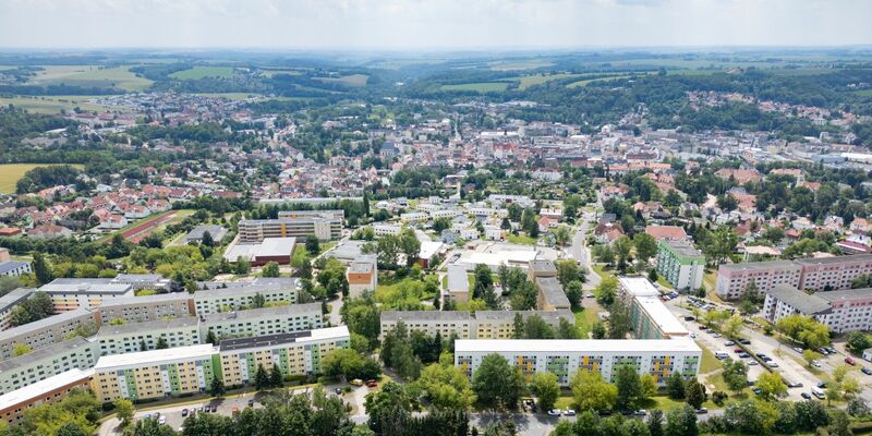 Blick auf die Große Kreisstadt im sächsischen Landkreis Mittelsachsen. - Foto: Robert Michael/dpa