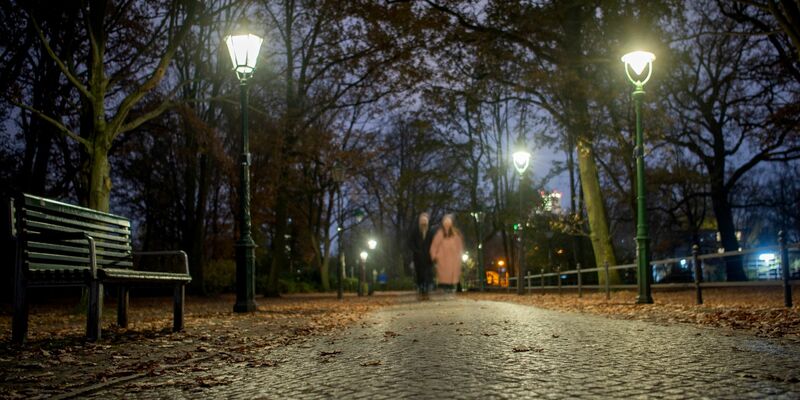 Laternen am Rande des Großen Tiergartens in Berlin. - Foto: Philipp Znidar/dpa-Zentralbild/dpa