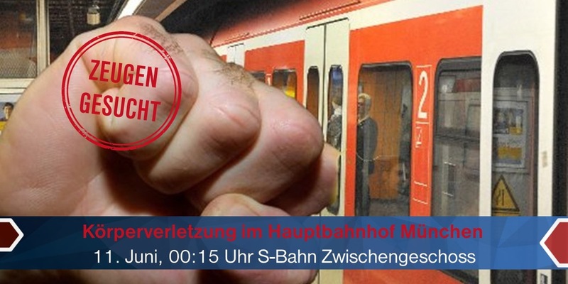 Bundespolizeidirektion München: 41-Jähriger nach Konzertbesuch im Münchner Hauptbahnhof niedergeschlagen / Zeugenaufruf und Appell an den Tatverdächtigen - Foto: presseportal.de