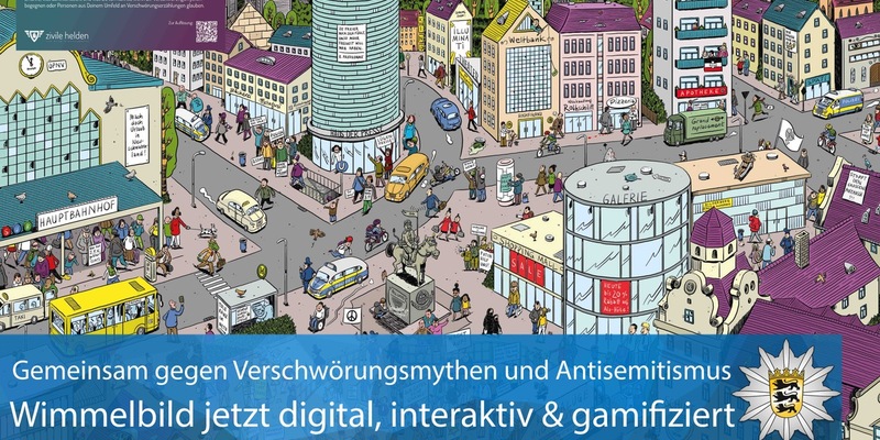LKA-BW: Digital, interaktiv, gamifiziert: Das neue Präventionsangebot der Polizei gegen Verschwörungsmythen und Antisemitismus - Foto: presseportal.de