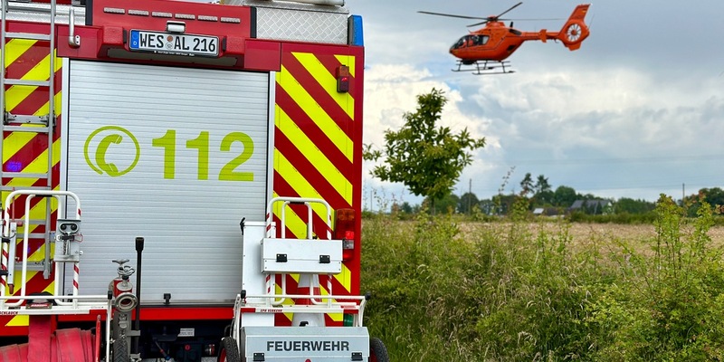 FW Alpen: Zwei Einsätze für die Feuerwehr Alpen - Rettungshubschrauber im Einsatz - Foto: presseportal.de