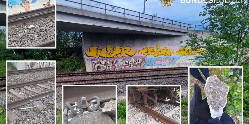 Bundespolizeidirektion München: Schottersteine und Geäst auf den Schienen Gefährlicher Eingriff in den Bahnverkehr bei Allach - Bundespolizei sucht Zeugen - Foto: presseportal.de