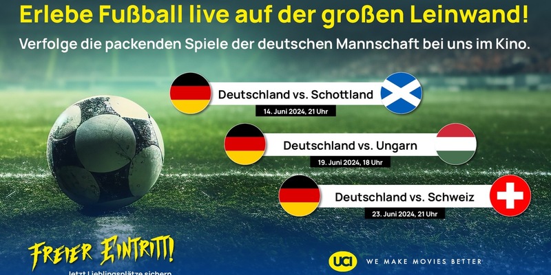 Fußball auf der großen Leinwand in UCI Kinos / Familienfreundliches Public Viewing der Gruppenphase ab 14. Juni - Foto: presseportal.de