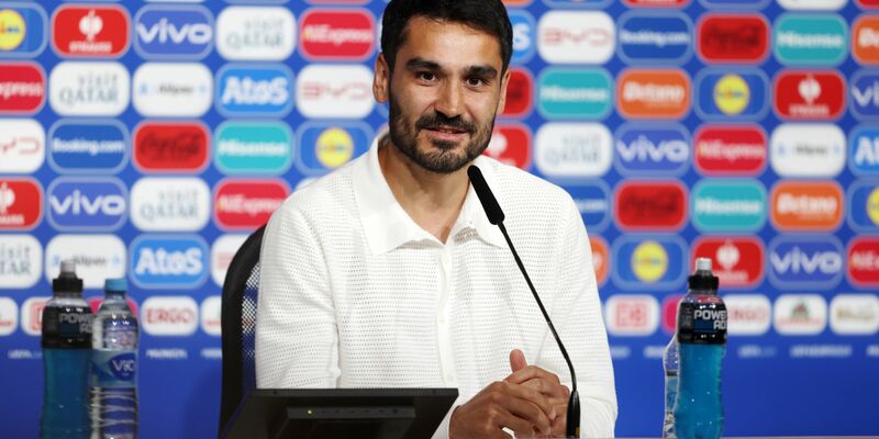 Ilkay Gündogan bei der Pressekonferenz vor dem EM-Auftakt gegen Schottland. - Foto: Jasmin Walter/Uefa Handout/PA Media/dpa