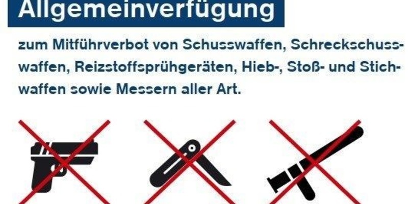 Bundespolizeidirektion München: Bundespolizei führt Waffenverbotszonen in den Hauptbahnhöfen München, Nürnberg, Würzburg und Augsburg ein - Foto: presseportal.de