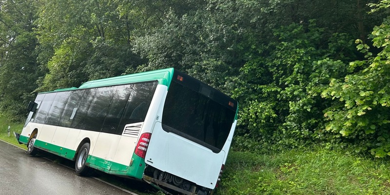 POL-PDKL: Alleinunfall mit Schulbus - Foto: presseportal.de