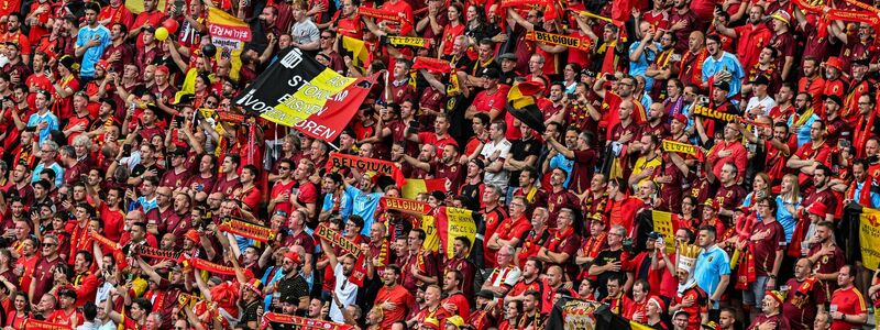 Die belgischen und die slowakischen Fans sorgten für eine gute Stimmung in Frankfurt. - Foto: Swen Pförtner/dpa