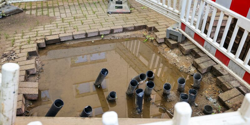 Unter dem mehrgeschossigen Gebäude liegt der Zugang zu einem alten Belüftungsstollen. Das hat jetzt Folgen. - Foto: Christoph Reichwein/dpa