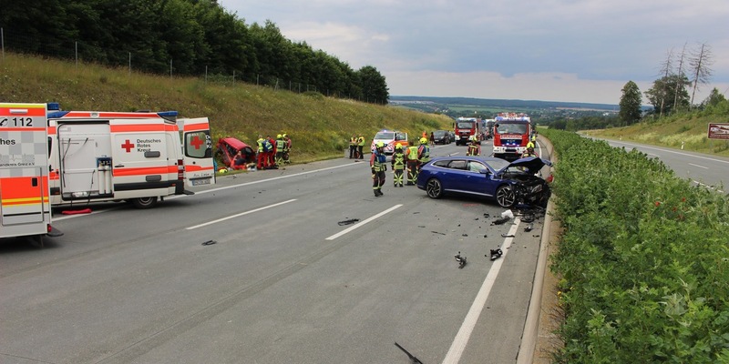 API-TH: Schwerer Auffahrunfall auf A9 bei Triptis - Foto: presseportal.de