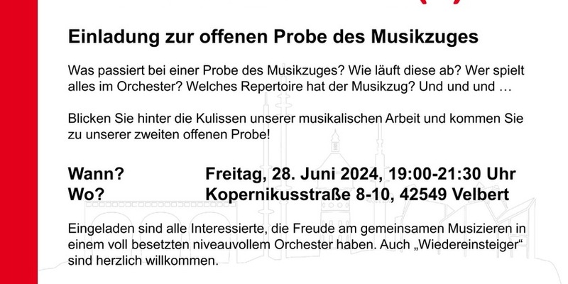 FW-Velbert: Offene Probe des Musikzugs der Feuerwehr Velbert - Foto: presseportal.de