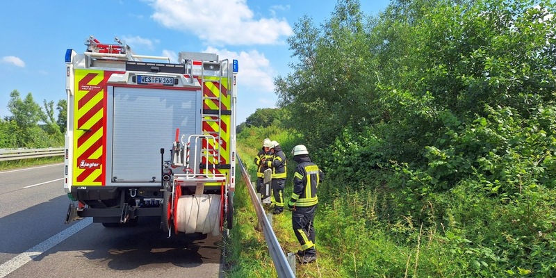 FW Sonsbeck: Flächenbrand an der A57 - Foto: presseportal.de