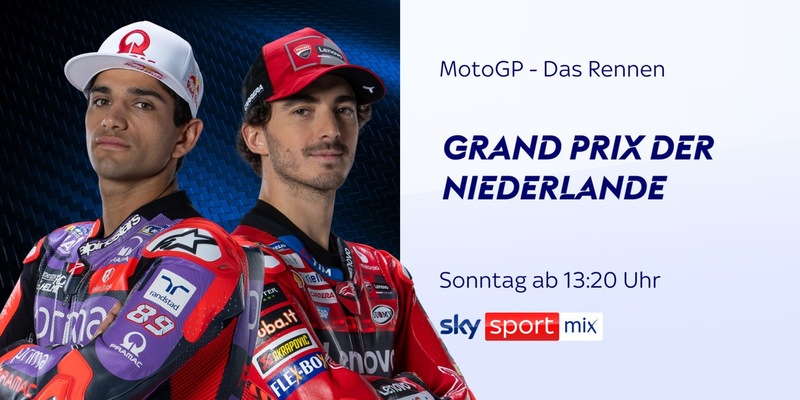 Der MotoGP(TM) Grand Prix der Niederlande am Wochenende live und exklusiv bei Sky Sport - Foto: presseportal.de