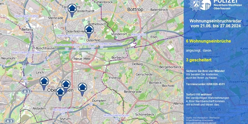 POL-OB: Wohnungseinbruchsradar in Oberhausen - Foto: presseportal.de