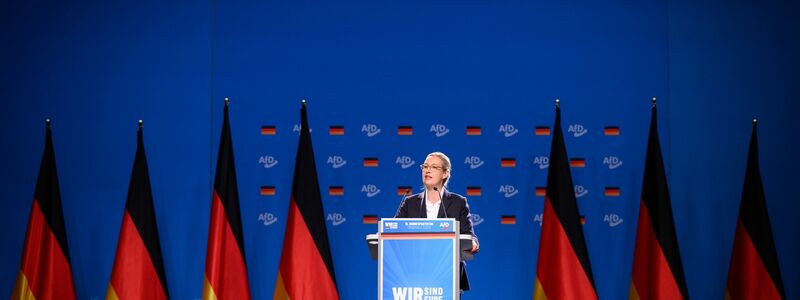 Alice Weidel spricht beim Bundesparteitag der AfD in der Grugahalle in Essen. - Foto: Bernd von Jutrczenka/dpa