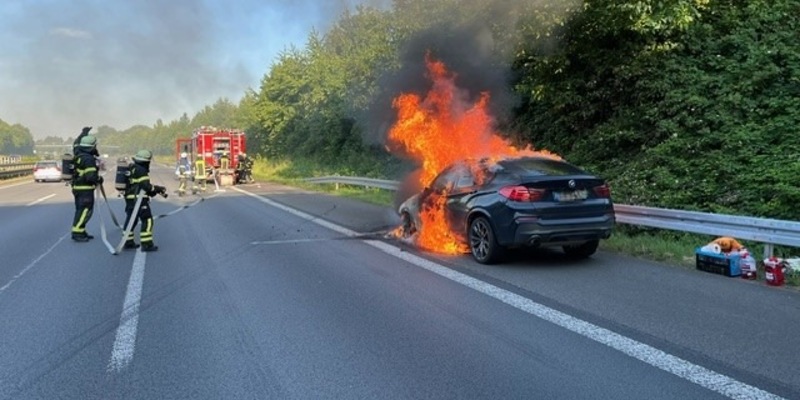 FW-DO: Fahrzeugbrand auf A2 - Foto: presseportal.de