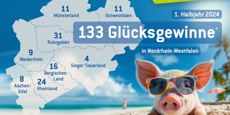 Bereits 25 Millionäre in diesem Jahr / WestLotto-Gewinnerbilanz für Januar bis Juni - Foto: presseportal.de