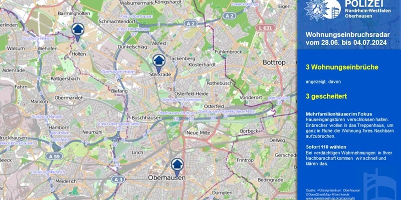 POL-OB: Wohnungseinbruchsradar in Oberhausen - Foto: presseportal.de