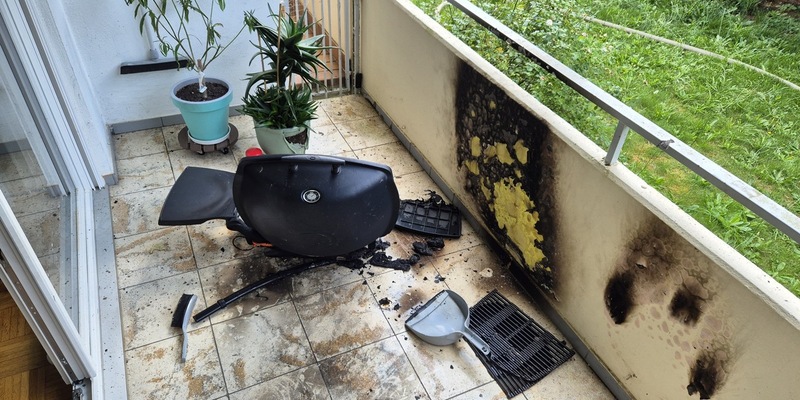 FW Allensbach: B3 Balkon - Foto: presseportal.de