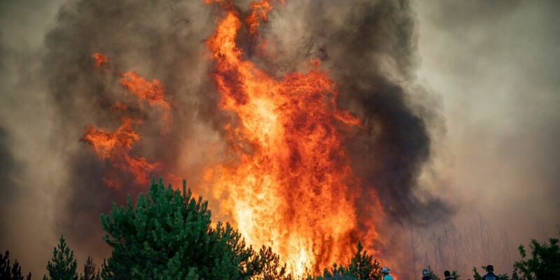 Wie oft im Sommer bei Extremhitze wüten wieder Waldbrände in Nordmazedonien. (Archivbild) - Foto: -/NÖLFK/dpa