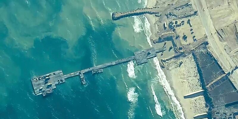 Nun stillgelegt: Der Pier vor dem Gazastreifen.  - Foto: Uncredited/U.S. Central Command/AP/dpa