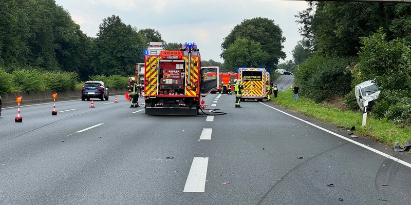 FW-MH: Verkehrsunfall auf der BAB A40 mit zwei Verletzten - Foto: presseportal.de