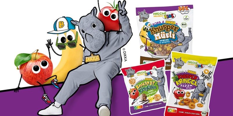 Freche Freunde Kids & DIKKA / Rappendes Nashorn und Berliner Kindernahrungshersteller launchen Snacks und Müsli für Kids - Foto: presseportal.de