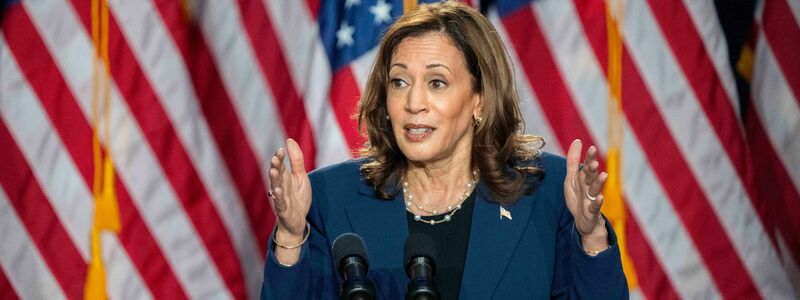 Harris lässt sich in Milwaukee feiern.  - Foto: Kayla Wolf/AP/dpa