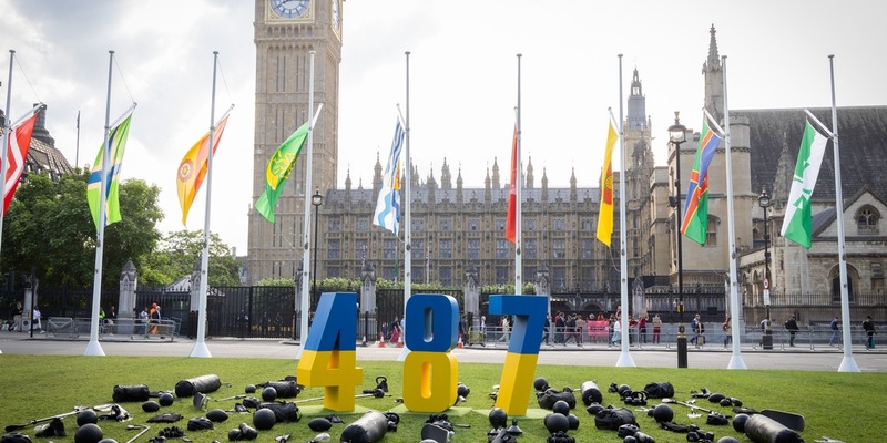 Im Vorfeld der Olympischen Sommerspiele 2024: Gedenkveranstaltung für 487 im russischen Angriffskrieg getötete ukrainische Sportler*innen in London - Foto: presseportal.de