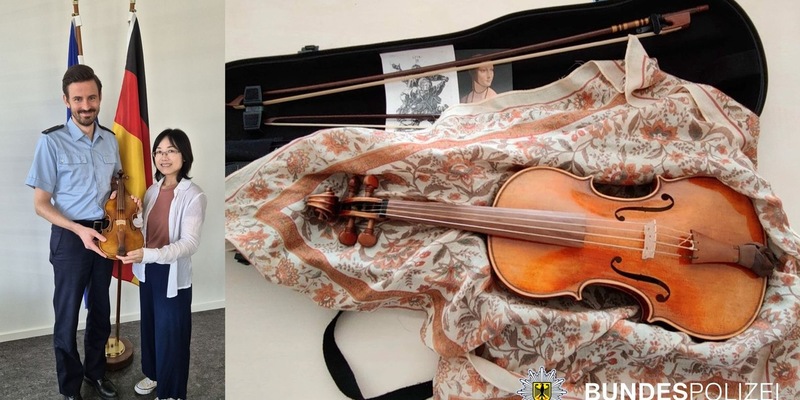 Bundespolizeidirektion München: Unterschlagene Geige zurückgegeben - Berufsmusikerin dankt der Bundespolizei - Foto: presseportal.de
