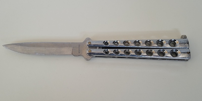 BPOL-HH: (FOTO) Bundespolizei am Hamburg Airport: verbotenes Butterflymesser führt zur Strafanzeige - Foto: presseportal.de