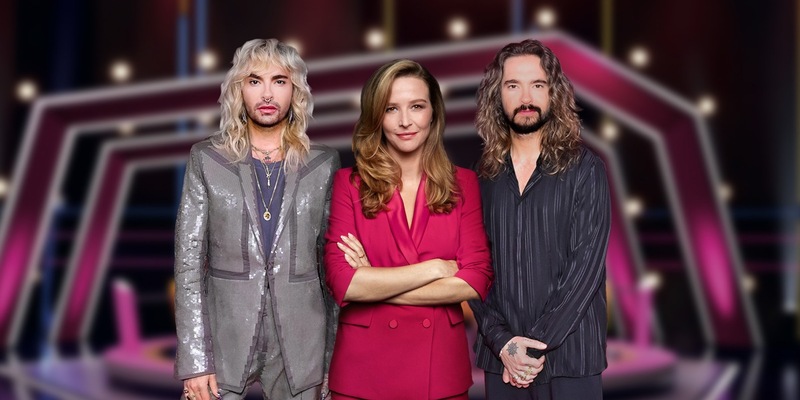 Bill Kaulitz Katrin Bauerfeind Tom Kaulitz Die Super Duper Show - Foto: André Kowalski/ Johanna Brinckman, presseportal.de