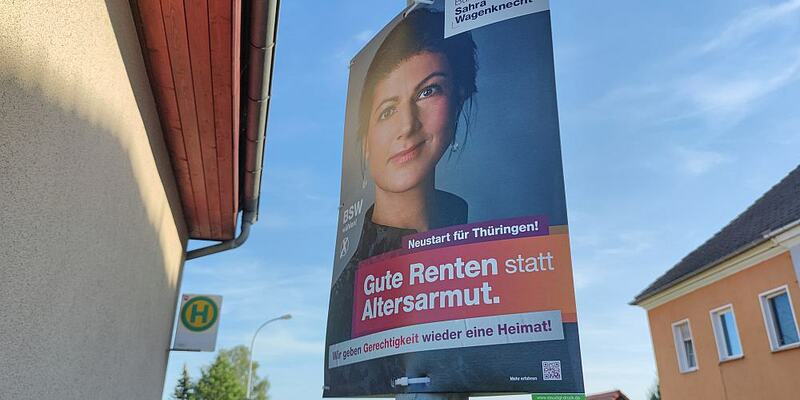 BSW-Wahlplakat zur Landtagswahl in Thüringen 2024 - Foto: über dts Nachrichtenagentur