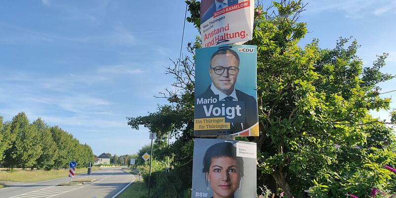 Wahlplakate mit Sahra Wagenknecht, Mario Voigt und Bodo Ramelow zur Landtagswahl in Thüringen (Archiv) - Foto: über dts Nachrichtenagentur