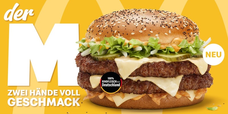 Der M®: Zwei Hände voll Geschmack ab sofort bei McDonald's in Deutschland - Foto: presseportal.de