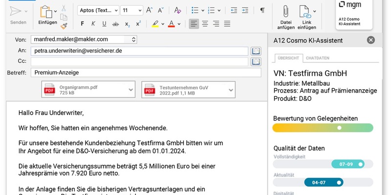 Erste AI-Lösung für den Industrieversicherungsmarkt: Cosmo AI Suite ist datenschutzkonform, flexibel und skalierbar - Foto: presseportal.de