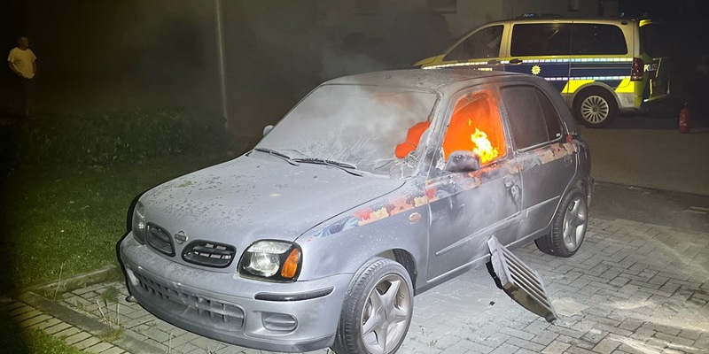 POL-COE: Coesfeld, Am Wietkamp / Auto in Brand gesetzt - Tatverdächtiger angetroffen - Foto: presseportal.de