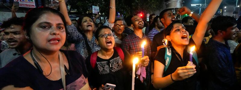 Der Protest in Indien nach dem grausamen Tod einer Ärztin in Ausbildung ist groß. - Foto: Bikas Das/AP